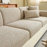 Beige Elastische Bankhoes met Geweven Structuur