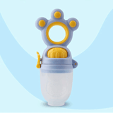 Baby Fruit Speen met Siliconen Voedingshouder – Groen & Roze