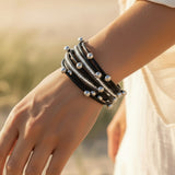 Gelaagde Boho Armband met Kristalaccenten voor Dames