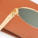 Vintage Ovale Zonnebril met Groene Glazen voor Tijdloze Look