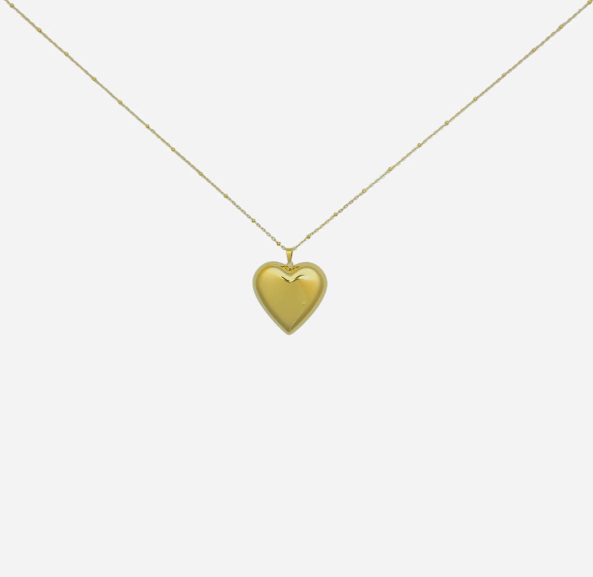 Gouden Ketting met Hartvormige Hanger.