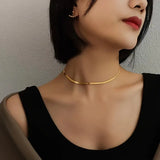 Minimalistische Herringbone Ketting voor Elegante en Moderne Look