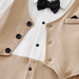 Baby Jongens Pak Beige met Vlinderdas