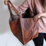 Oversized shopper tas van PU leer voor dames