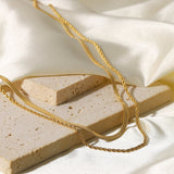 Dubbele Gouden Ketting met Fijne Schakel voor Elegante Look