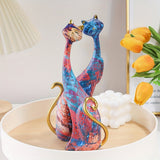 Decoratieve Kattenbeeldjes Set – Kleurrijk Duo