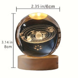 3D Kristallen Bol Nachtlamp met LED-Verlichting