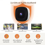 Witte 2K WiFi Beveiligingscamera met Bewegingsdetectie