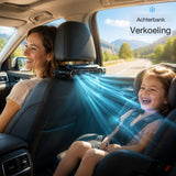 Zwarte Autostoel Ventilator met Dubbele Luchtuitlaat