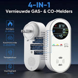 Witte 4-in-1 Koolmonoxidemelder met Digitaal Display