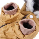 Kaki Hondenjas met Capuchon en Bontkraag