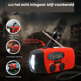 Rode Multifunctionele Noodradio met Zaklamp en Powerbank