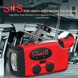 Rode Multifunctionele Noodradio met Zaklamp en Powerbank
