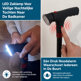 Zwarte Opvouwbare Wandelstok met LED en Alarm