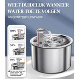 RVS Kattenfontein met Bewegingssensor