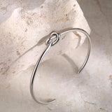 Verstelbare Knoop Cuff Armband van Roestvrij Staal