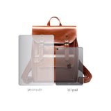 Leren Rugzak met Vintage Design en Gesp Sluiting