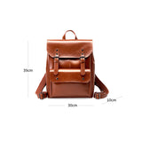 Leren Rugzak met Vintage Design en Gesp Sluiting
