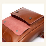 Leren Rugzak met Vintage Design en Gesp Sluiting