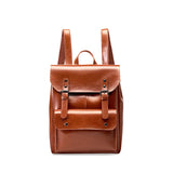 Leren Rugzak met Vintage Design en Gesp Sluiting