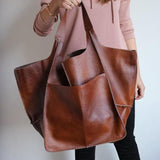 Oversized shopper tas van PU leer voor dames