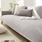 Lichtgrijze Bankhoes met Geribbelde Structuur