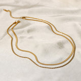 Dubbele Gouden Ketting met Fijne Schakel voor Elegante Look