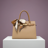 Charlotte | Beige Gestructureerde Handtas met Sjaal