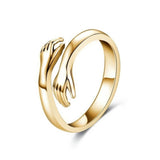 Dames Ring Zilver met Handen Design