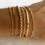 6-delige armbandenset dames van roestvrij staal