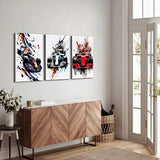 3-Delige Canvas Set met Raceauto Prints