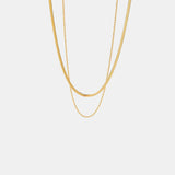 Dubbele Gouden Ketting met Fijne Schakel voor Elegante Look