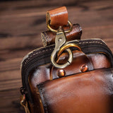 Leren Heuptas met Ritssluiting en Riembevestiging