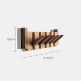Houten Wandkapstok met Inklapbare Haken – Bruin