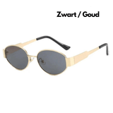 Vintage Ovale Zonnebril met Groene Glazen voor Tijdloze Look