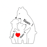 Gepersonaliseerde Houten Beren Familiepuzzel – Bruin