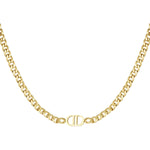 Gouden Schakelketting met Minimalistisch Detail.