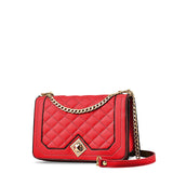 Dames crossbody tas met diamantstiksel en afneembare band
