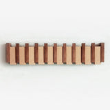 Houten Wandkapstok met Inklapbare Haken – Bruin