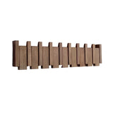 Houten Wandkapstok met Inklapbare Haken – Bruin