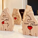 Gepersonaliseerde Houten Beren Familiepuzzel – Bruin