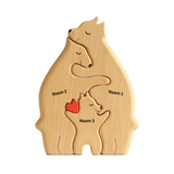 Gepersonaliseerde Houten Beren Familiepuzzel – Bruin