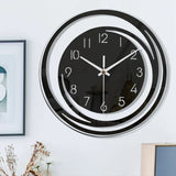 Wandklok Zwart Rond met Spiraaldesign