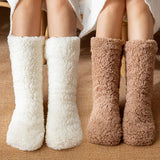 Witte Pluche Dames Huissokken