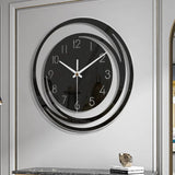 Wandklok Zwart Rond met Spiraaldesign