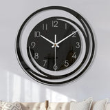 Wandklok Zwart Rond met Spiraaldesign