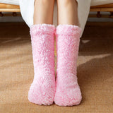 Witte Pluche Dames Huissokken