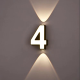 LED Huisnummer Wandlamp Zwart met Warm Licht