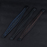 Heren Leren Armband Zwart met Gevlochten Design