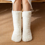 Witte Pluche Dames Huissokken